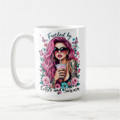 Mit Kaffee und Sarkasmus gespeist Kaffeetasse (Links)