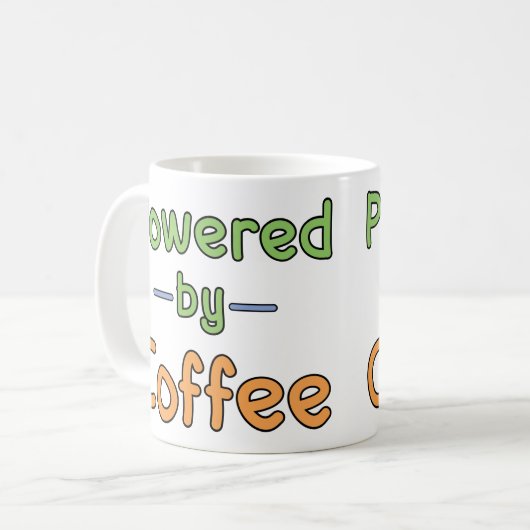 Mit Kaffee versorgt Kaffeetasse (Vorderseite Links)