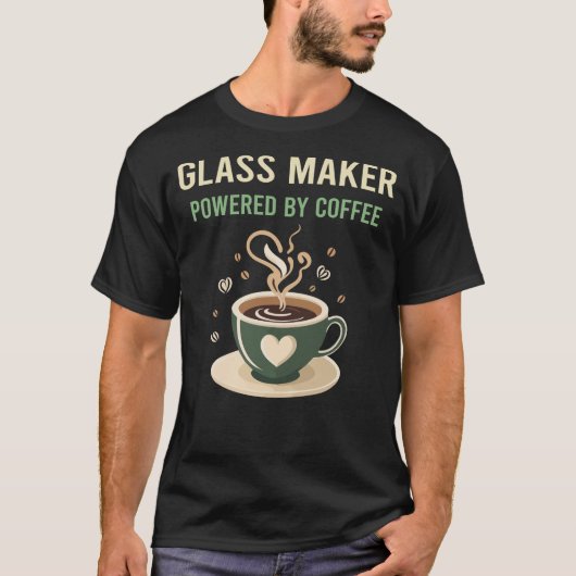 Mit Kaffeemaschine betrieben T-Shirt (Vorderseite)