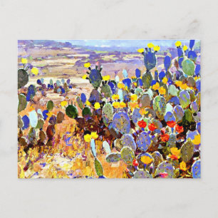 Mit Kakteen, Julian Onderdonk, Feiertagspostkarte