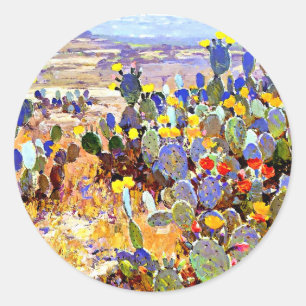 Mit Kakteen, Julian Onderdonk, Runder Aufkleber
