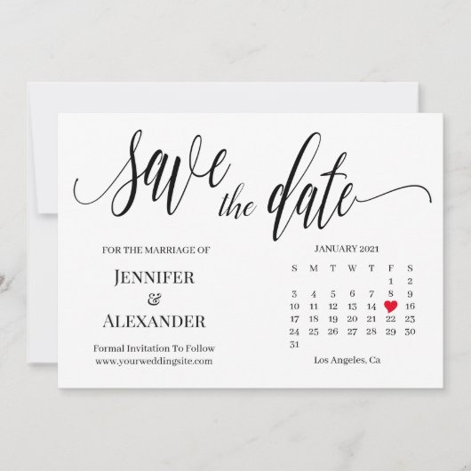 mit Kalenderkarte Einladung (Vorderseite)