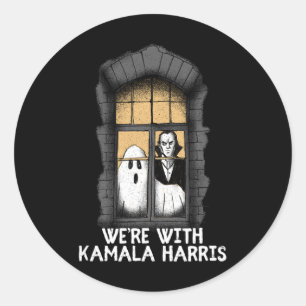 Mit Kamala Harris Funny Halloween Wahlen Beängstig Runder Aufkleber