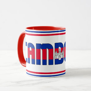 Mit kambodschanischem patriotischem Kaffee schlürf Tasse