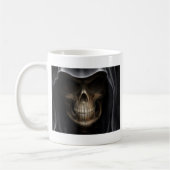 Mit Kapuze Schädel - grimmiger Sensenmann Kaffeetasse (Links)