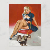 Mit Kätzchen Button nach oben Postkarte (Vorderseite)