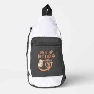 Mit Katze ist das Leben besser Crossbody Bag