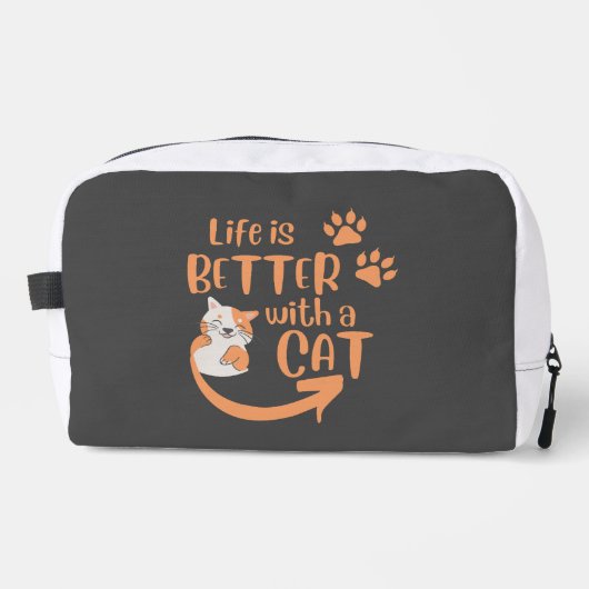 Mit Katze ist das Leben besser Waschbeutel (Vorderseite)