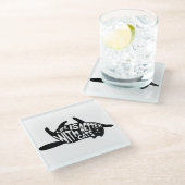 Mit Katzen ist das Leben besser | Fun Typografie Glasuntersetzer (Schrägansicht)