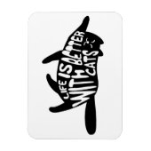 Mit Katzen ist das Leben besser | Fun Typografie Magnet (Vertikal)