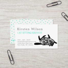 Mit Katzen ist das Leben besser | Katze oder Haust Visitenkarte
