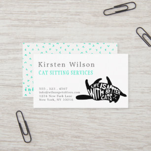 Mit Katzen ist das Leben besser Katze oder Haust Visitenkarte