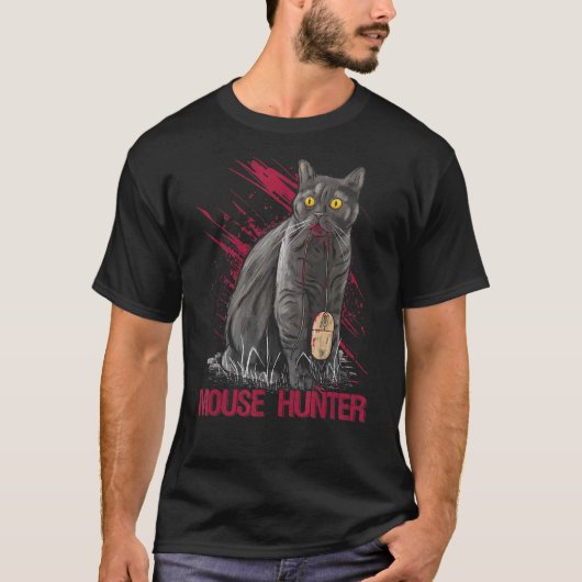 mit Katzen Mäusejäger T-Shirt (Vorderseite)