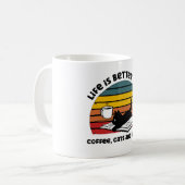 Mit Katzen und Büchern ist das Leben besser Kaffeetasse (Vorderseite Links)