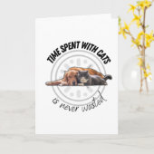 Mit Katzen verbrachte Zeit wird nie verschwendet - Karte (Gelbe Blume)