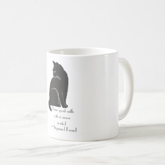 Mit Katzen verbrauchte Zeit ist nie verschwendet k Kaffeetasse (VorderseiteRechts)