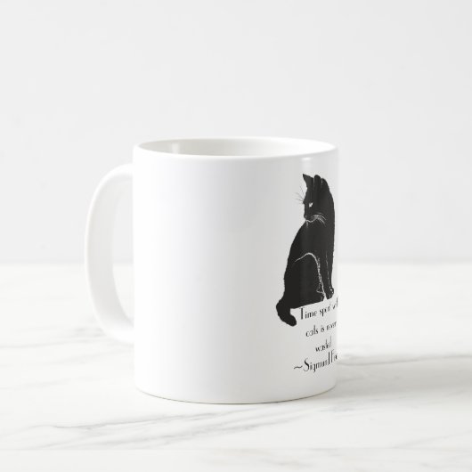 Mit Katzen verbrauchte Zeit ist nie verschwendet k Kaffeetasse (Vorderseite Links)