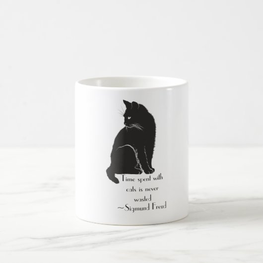 Mit Katzen verbrauchte Zeit ist nie verschwendet k Kaffeetasse (Mittel)