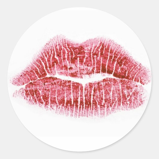 Mit Kiss versiegelt Runder Aufkleber (Vorderseite)