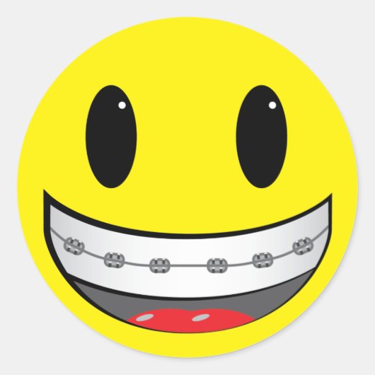 mit Klammern Runder Aufkleber (Vorderseite)