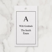 Mit klassischer Gold-Monogramm-Schrift Geschenkanhänger (Rückseite)