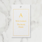 Mit klassischer Gold-Monogramm-Schrift Geschenkanhänger (Vorderseite)