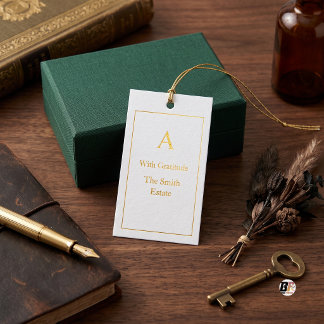 Mit klassischer Gold-Monogramm-Schrift Geschenkanhänger