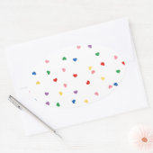 mit kleinen Herzen Ovaler Aufkleber (Umschlag)