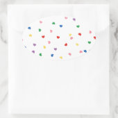 mit kleinen Herzen Ovaler Aufkleber (Tasche)