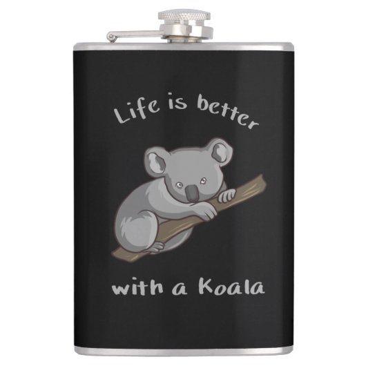 Mit Koala ist das Leben besser Flachmann (Vorderseite)