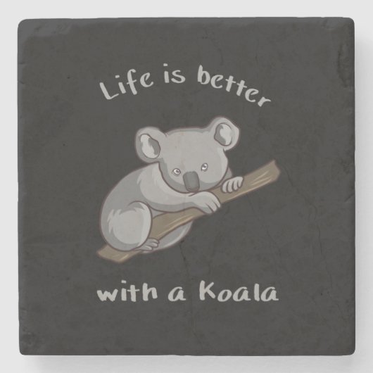 Mit Koala ist das Leben besser Steinuntersetzer (Vorderseite)