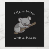 Mit Koala ist das Leben besser Weinetikett (Einzelnes Label)