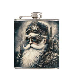 Mit Kohle verschütteter Claus: Steampunk Santa Flachmann