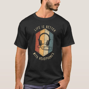 Mit Kopfhörern für Musikproduzenten DJ Mixer T-Shirt