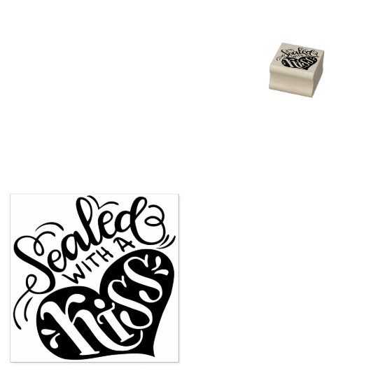 Mit Kuss versiegelt Gummistempel (Stempel)