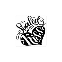 Mit Kuss versiegelt Gummistempel