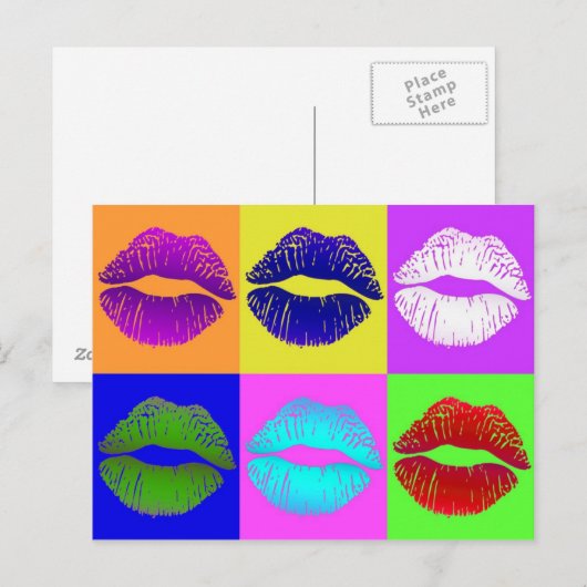 mit Kuss versiegelt Postkarte (Vorne/Hinten)