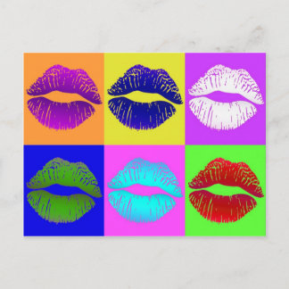 mit Kuss versiegelt Postkarte