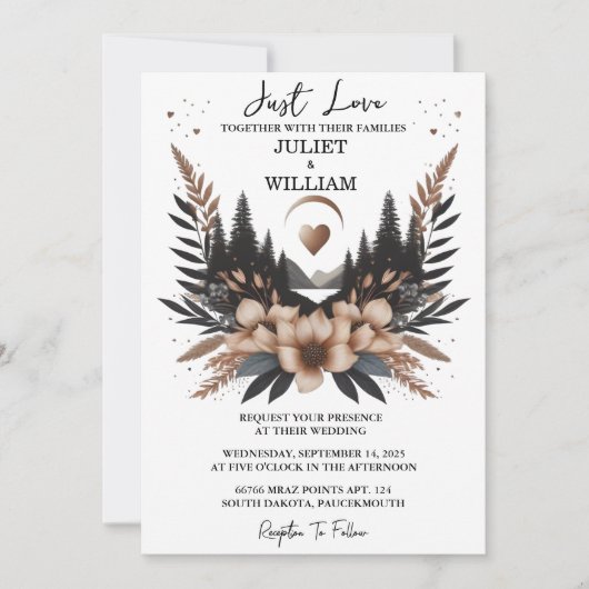 Mit Lässigem Herzen nichts Extravagant nur Liebe H Einladung (Vorderseite)