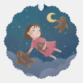 Mit Lebkuchengebäck fliegen Traum Ornament Karte