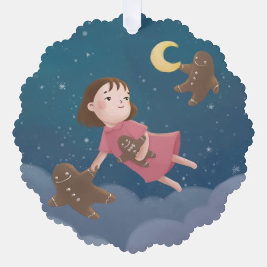 Mit Lebkuchengebäck fliegen Traum Ornament Karte (Vorderseite)