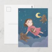 Mit Lebkuchengebäck fliegen Traum Postkarte (Vorne/Hinten)