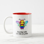 Mit Les-Biene-an-Stolz-LGBT Zweifarbige Tasse (Links)