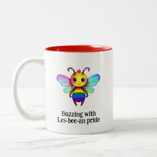 Mit Les-Biene-an-Stolz-LGBT Zweifarbige Tasse (Links)