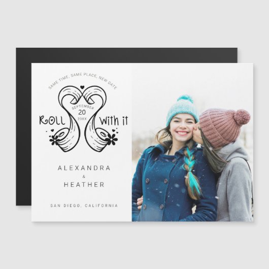 Mit LGBTQ-Toilettenpapier Roll Heart Foto Magnetkarte (Vorne/Hinten)