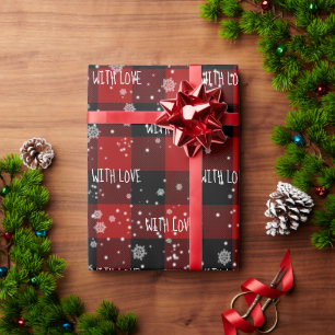 MIT LIEBE auf Kariertem Papier Geschenkpapier