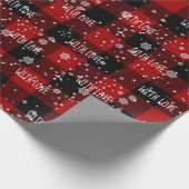 MIT LIEBE auf Kariertem Papier Geschenkpapier (Ecke)