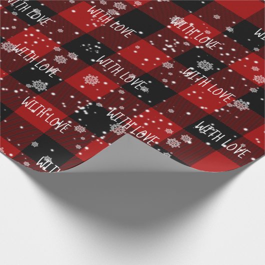 MIT LIEBE auf Kariertem Papier Geschenkpapier (Ecke)