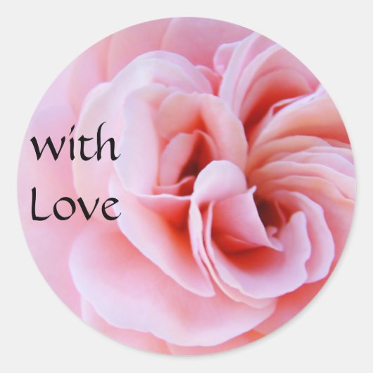 mit Liebe Aufkleber Rosa Blume Spirale (Vorderseite)