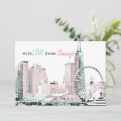Mit Liebe aus Chicago Einladung (Stehend Vorderseite)